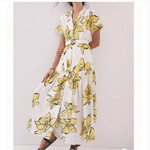 Anthropologie Hutch Saskia Button Front Maxi Dress